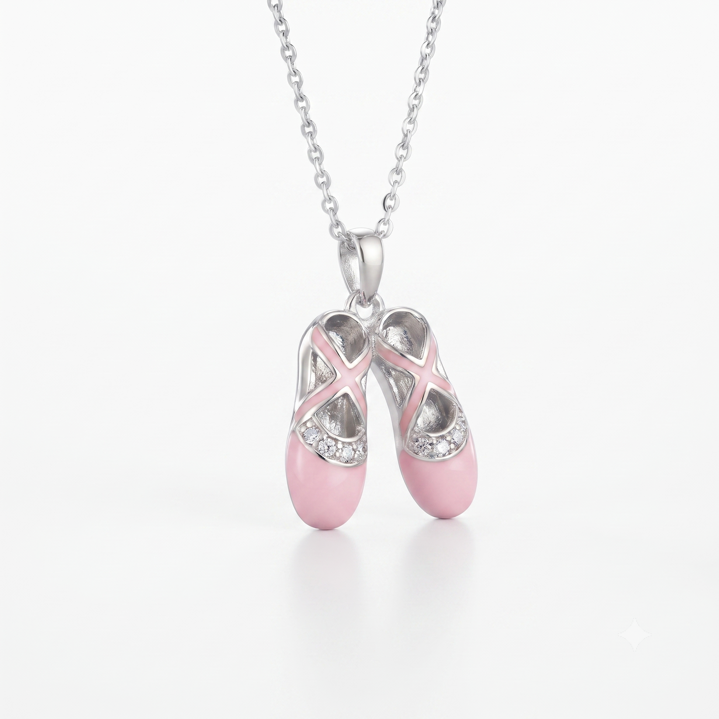 0.10ct Ballet Shoes Lab Grown Diamond Pendant Necklace