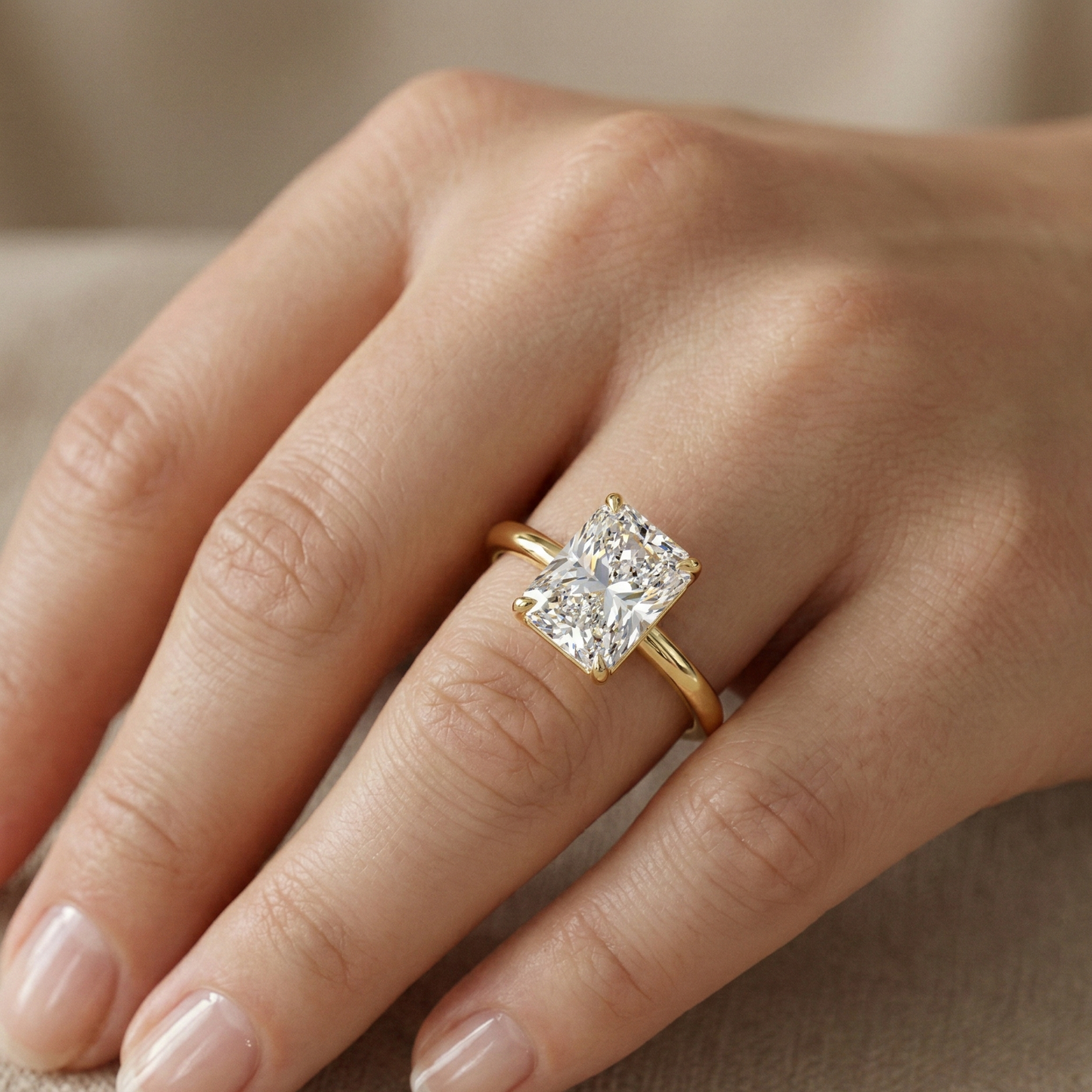 2.00CT Radiant Cut Lab Grown Diamond Engagement Ring