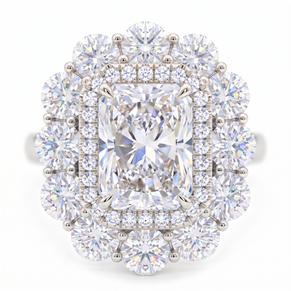 2.50ct Radiant Cut Lab Grown Diamond Halo Engagement Ring