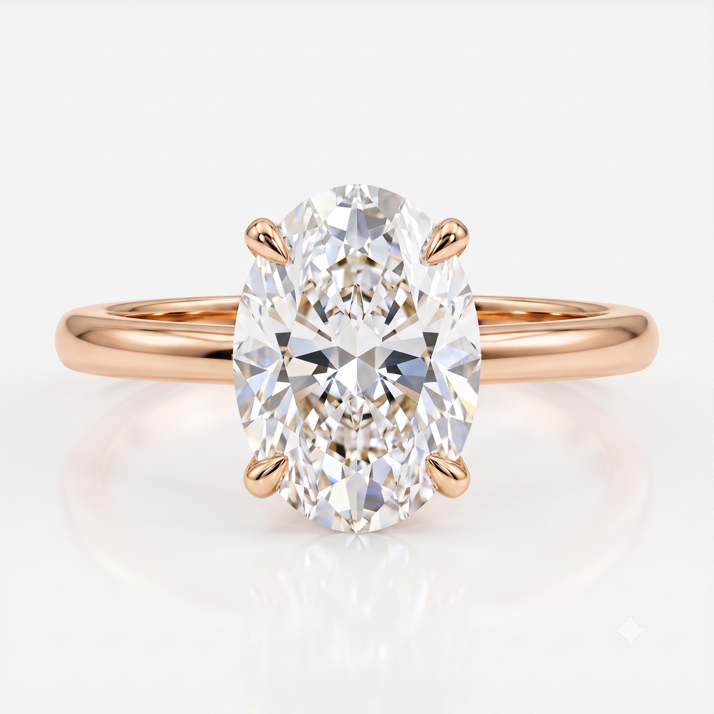1.00ct Oval Cut Lab Grown Diamond Solitaire Minimalist Engagement Ring