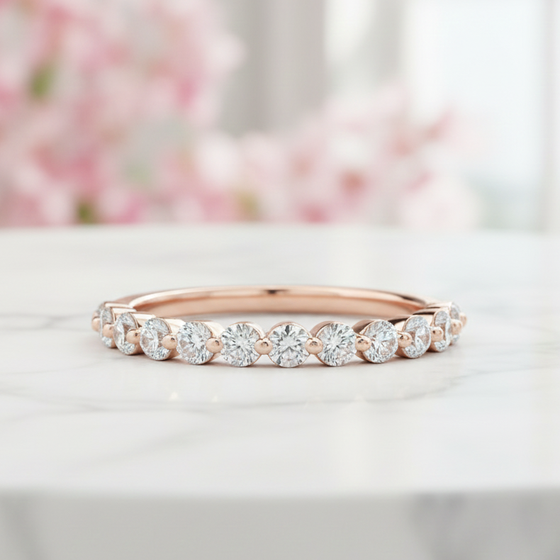 0.390 Ct Lab Grown Diamond Bubble Wedding Band