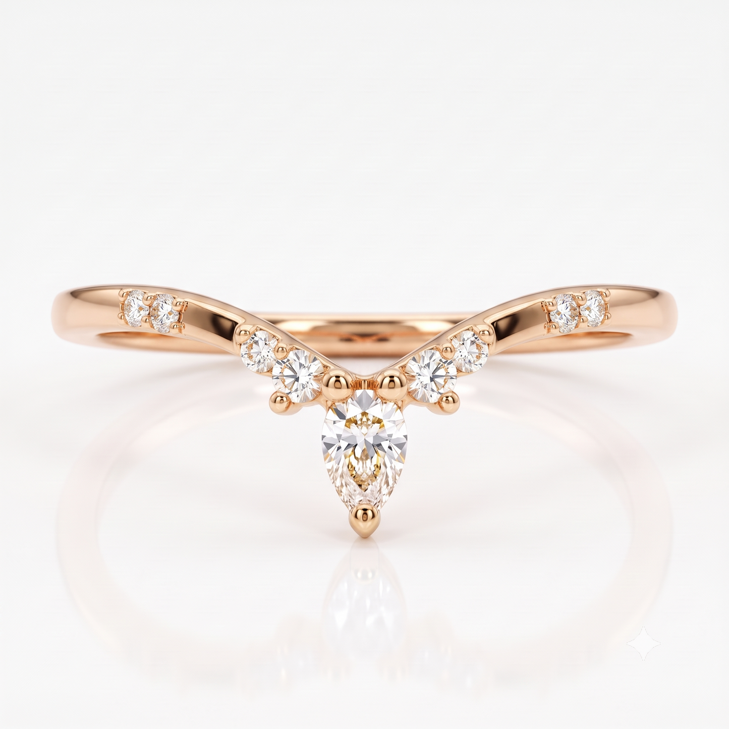 curved wedding band with diamonds​


