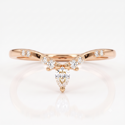 curved wedding band with diamonds​

