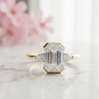 2 CT Emerald Cut Lab-Grown Engagement Ring