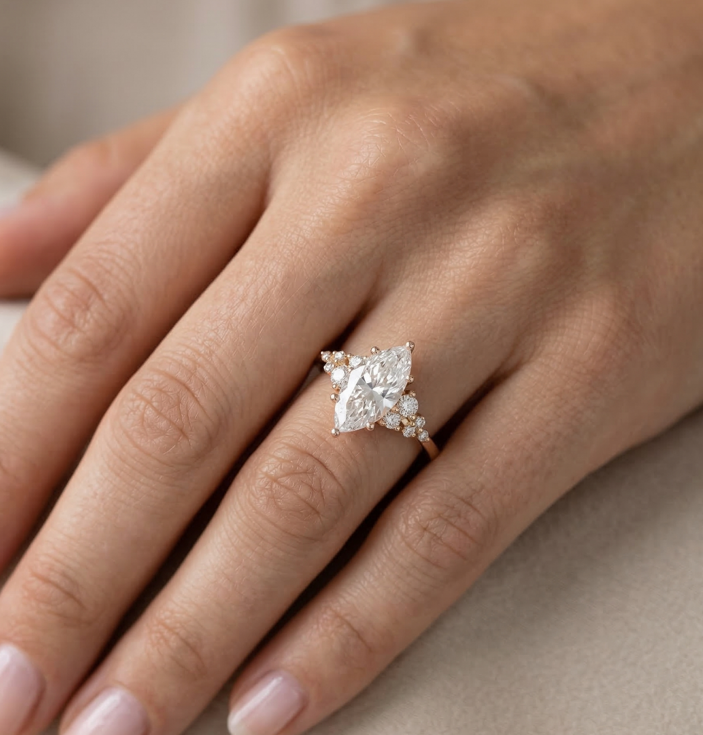 marquise diamond engagement ring solitaire​

