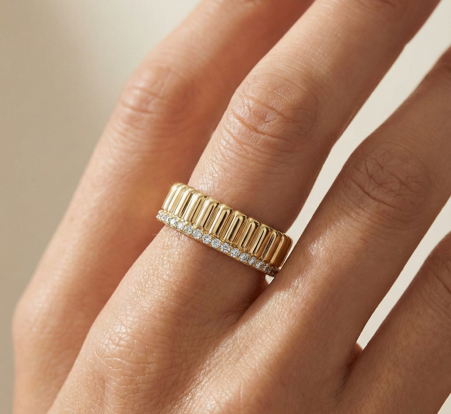 14K Gold Lab-Grown Diamond Band – 0.24 Ct Alternative Ring