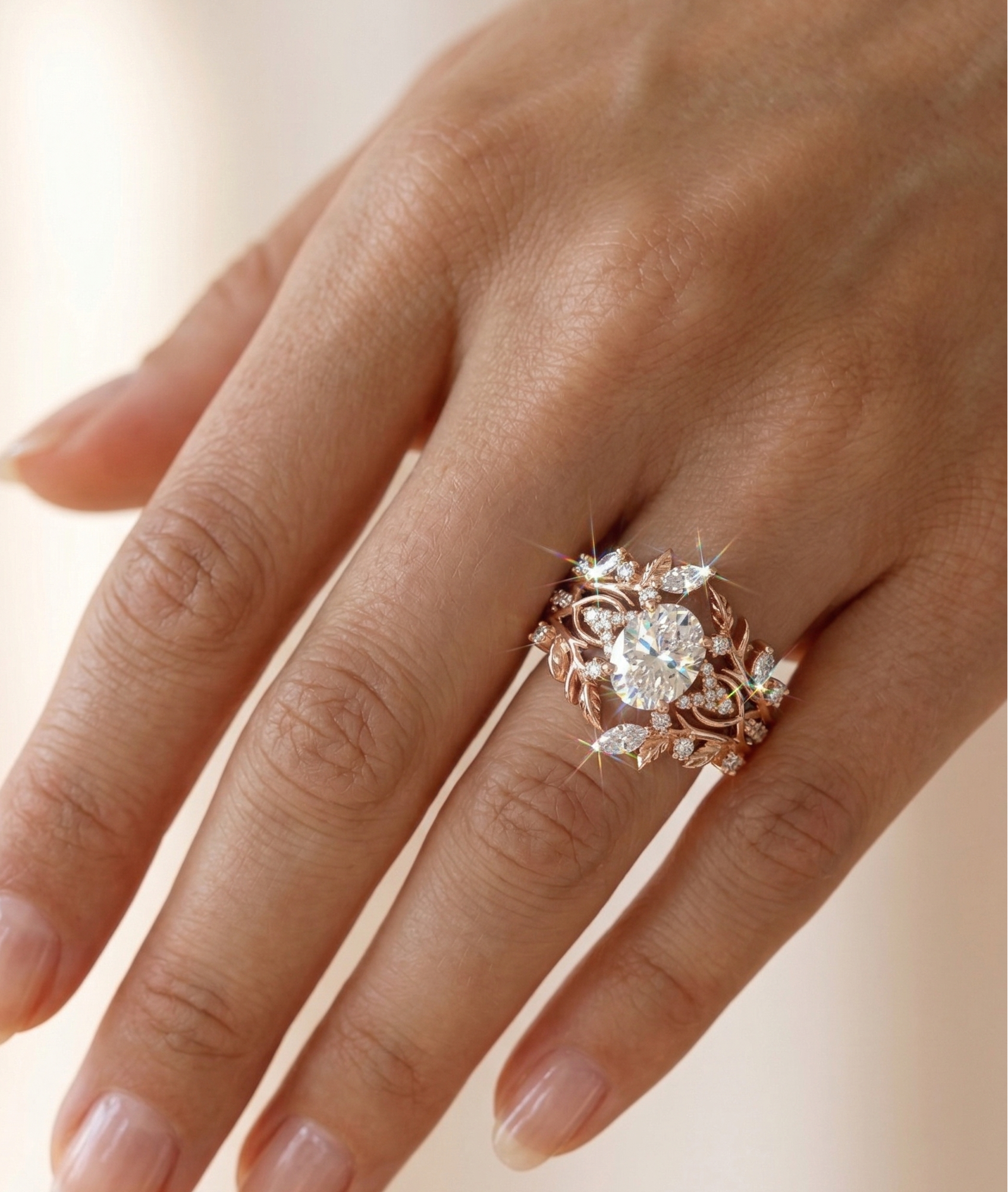 leaf wedding ring set​

