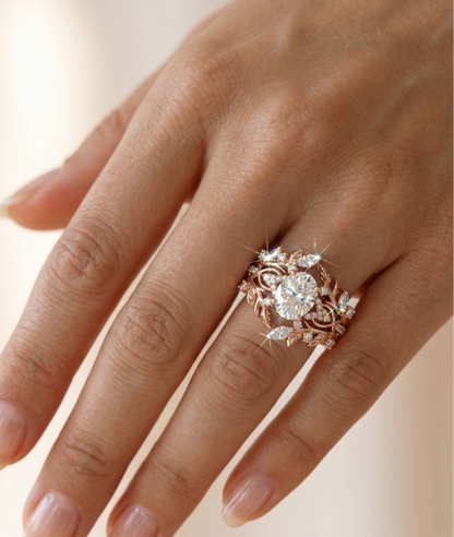leaf wedding ring set​

