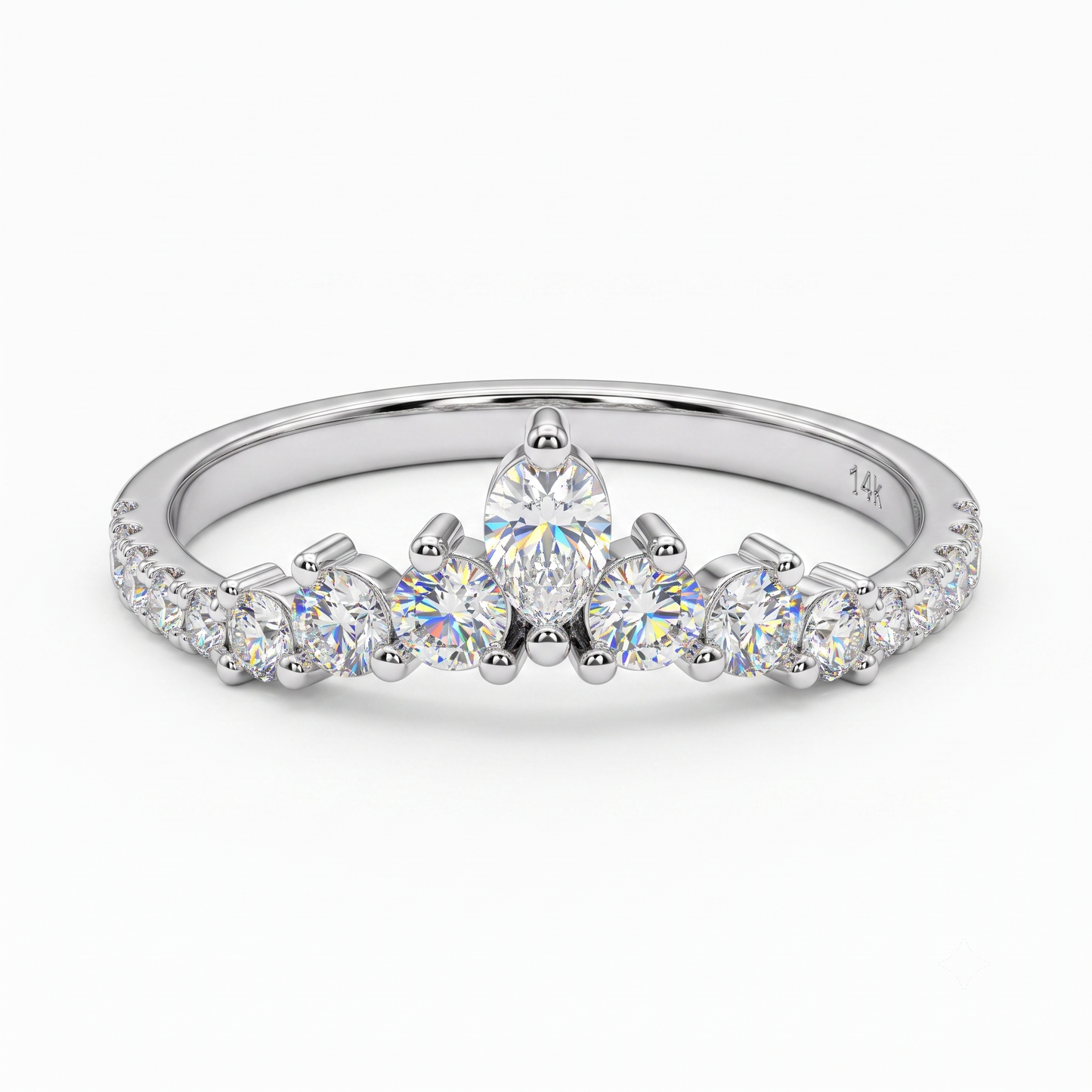 0.20 ct Marquise Lab Grown Diamond Curved Wedding Band