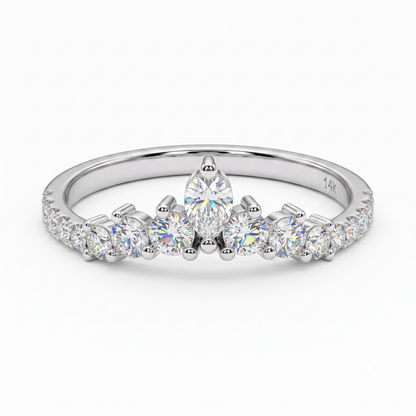0.20 ct Marquise Lab Grown Diamond Curved Wedding Band
