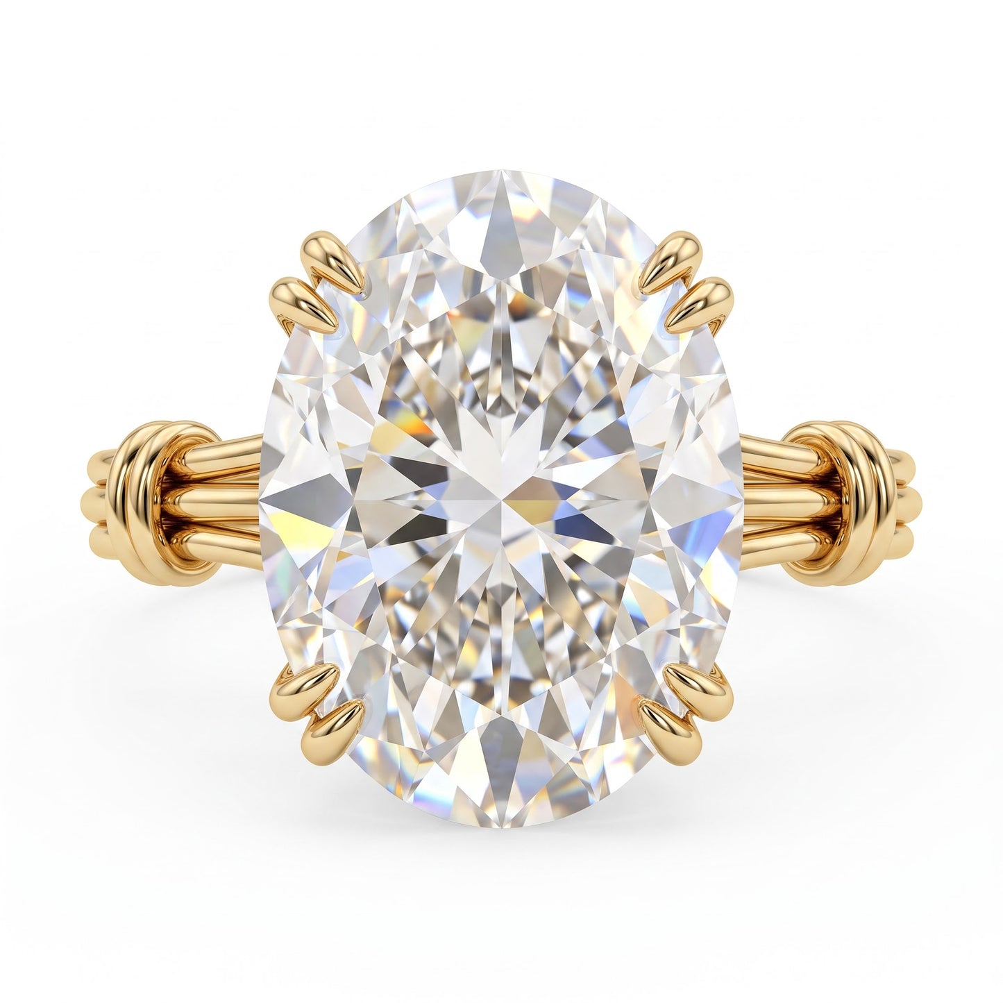 1.00CT Oval Cut Lab Grown Diamond Solitaire Classic Engagement Ring