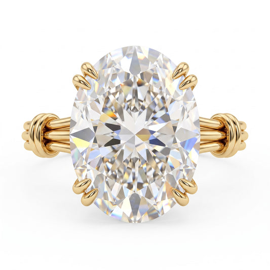1.00CT Oval Cut Lab Grown Diamond Solitaire Classic Engagement Ring
