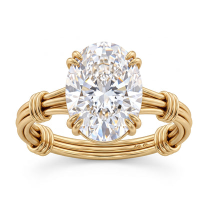 1.00CT Oval Cut Lab Grown Diamond Solitaire Classic Engagement Ring