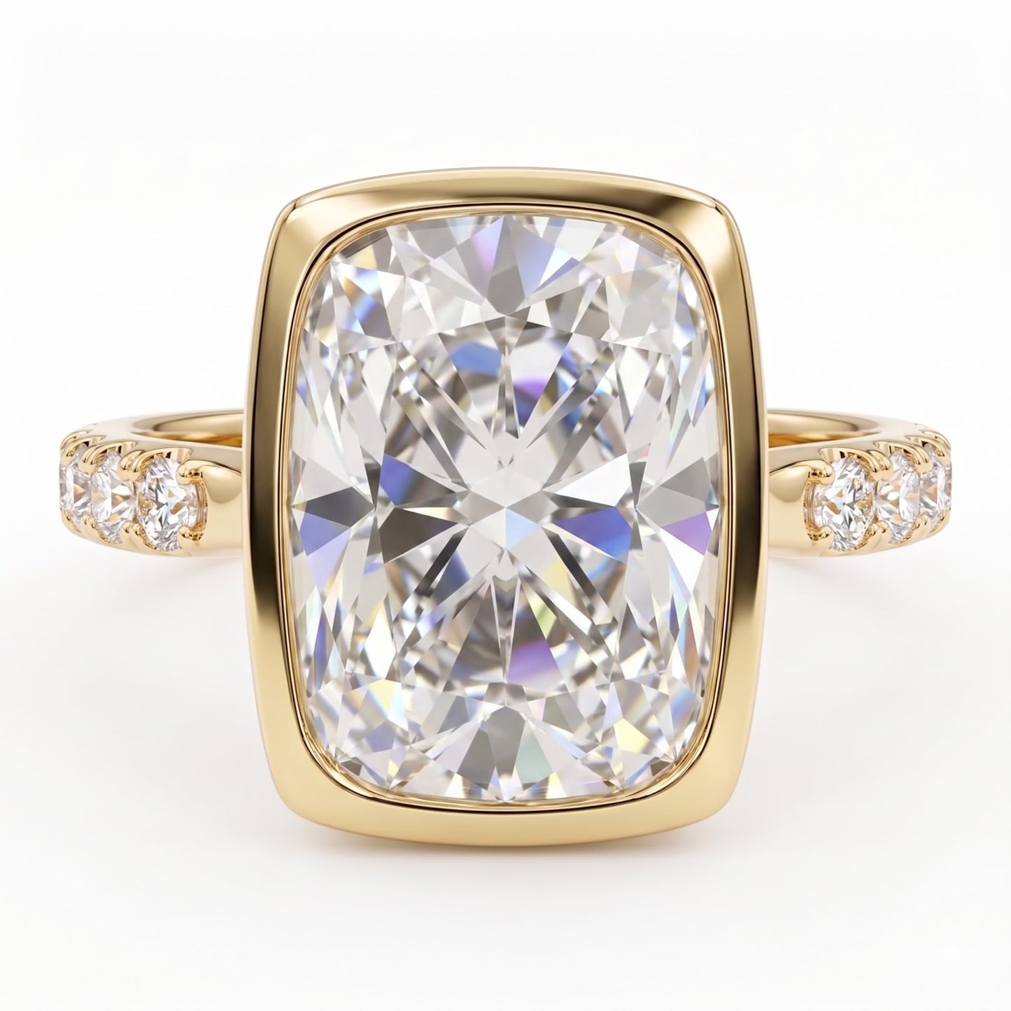 4.00ct Radiant Cut Lab-Grown Bezel Set Solitaire ring