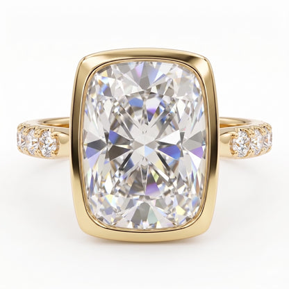 4.00ct Radiant Cut Lab-Grown Bezel Set Solitaire ring