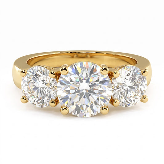 2.0 Ctw Round Cut Lab-grown Three-Stone Engagement Ring Solid 14k White Gold