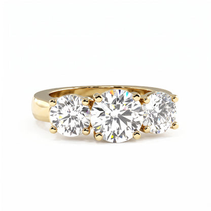 2.0 Ctw Round Cut Lab-grown Three-Stone Engagement Ring Solid 14k White Gold