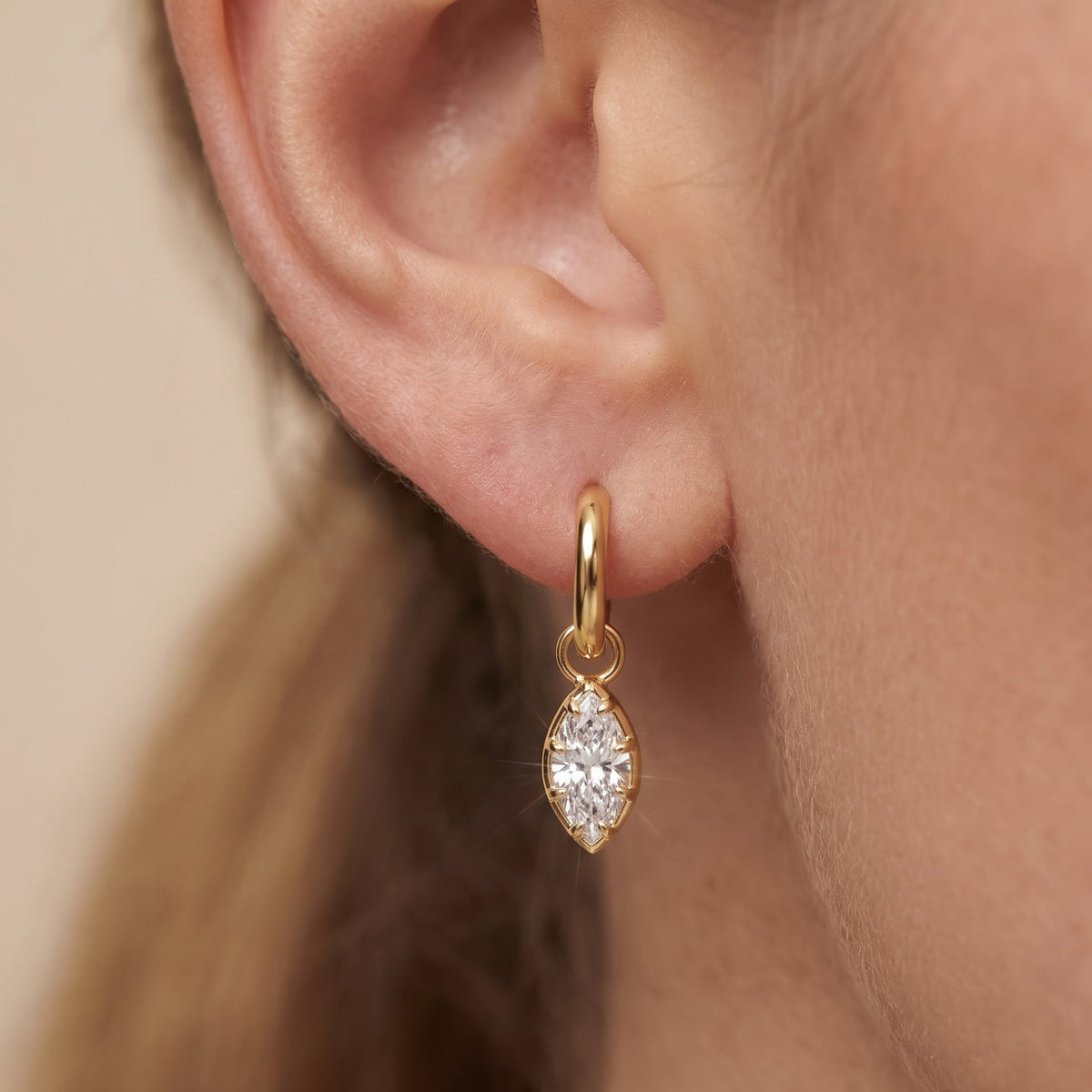 marquise shaped hoop earrings