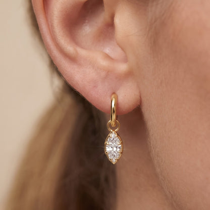 marquise shaped hoop earrings