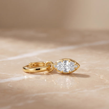 marquise diamond hoop