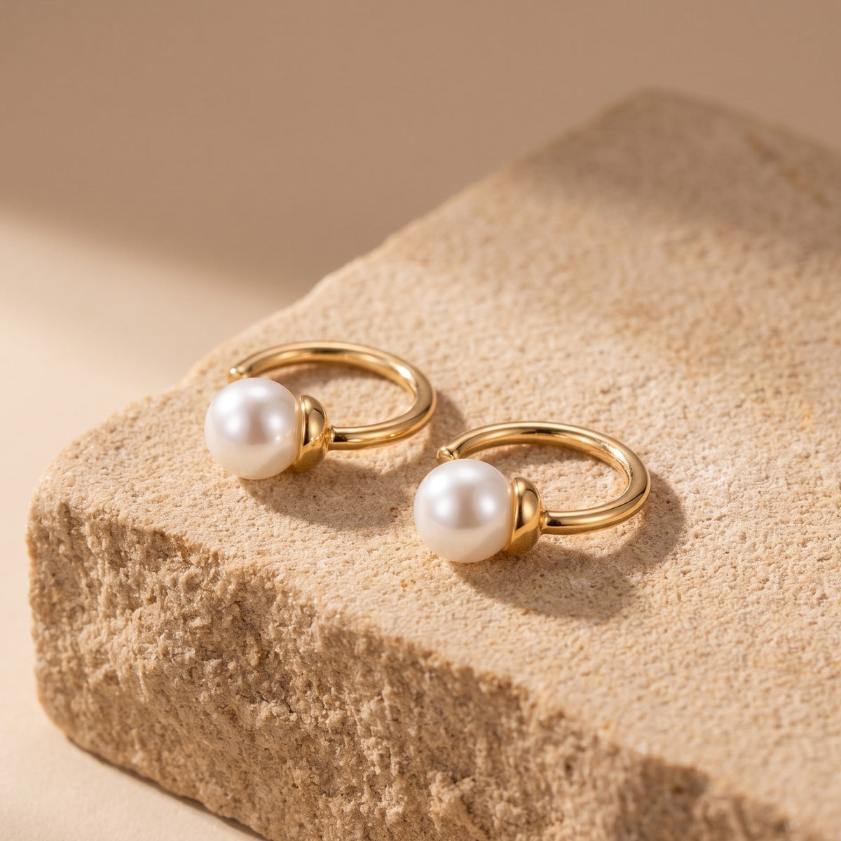 hoop with pearl drop earrings​

