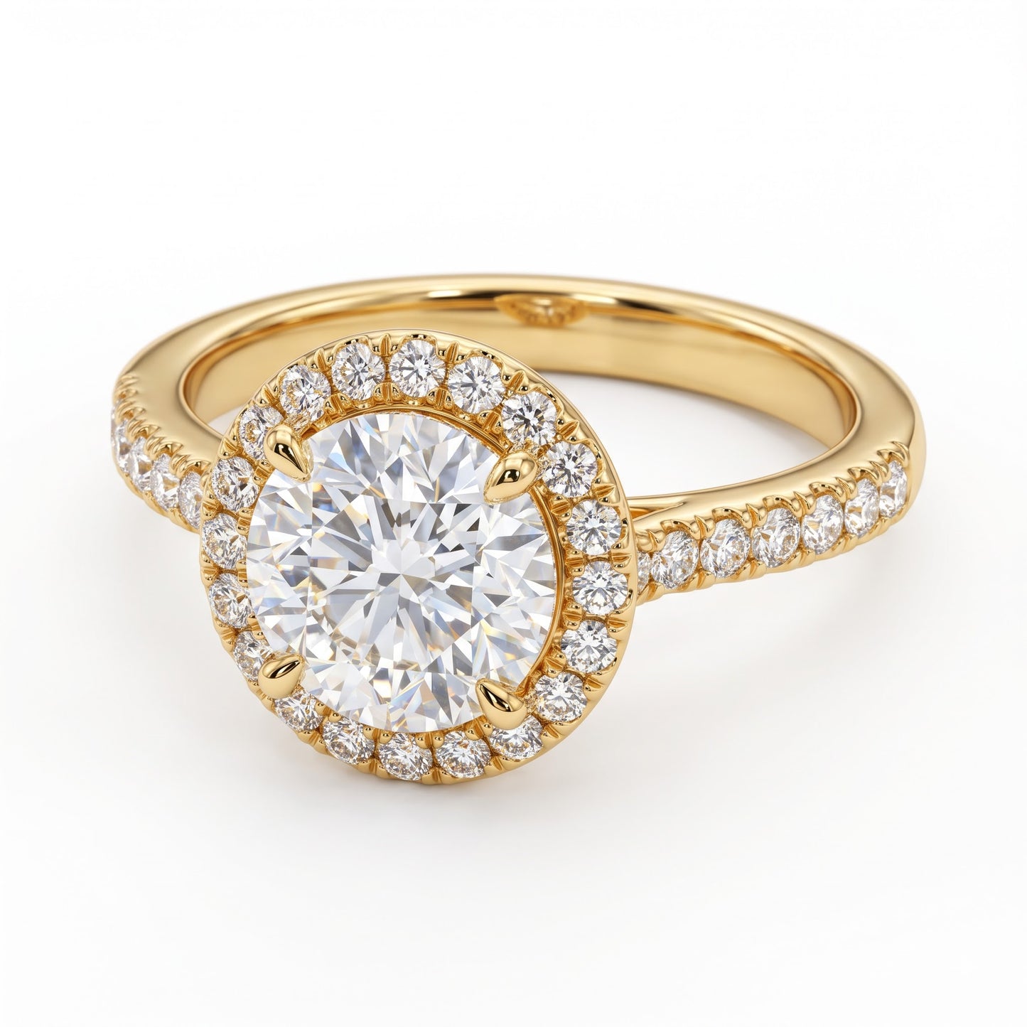2.50ct Round Cut Lab Grown Diamond Halo Engagement Ring