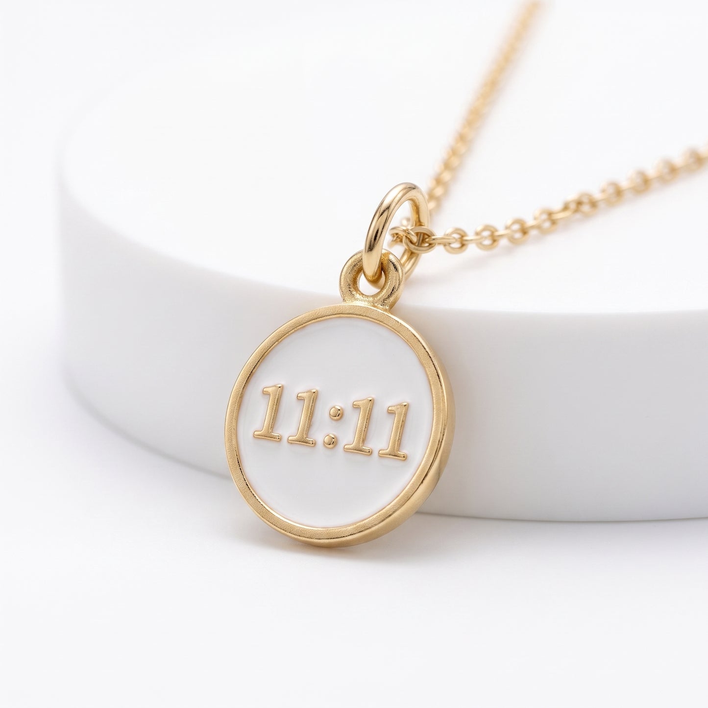 11:11 Angel Number Pendant Necklace, Manifestation Necklace 14K Gold