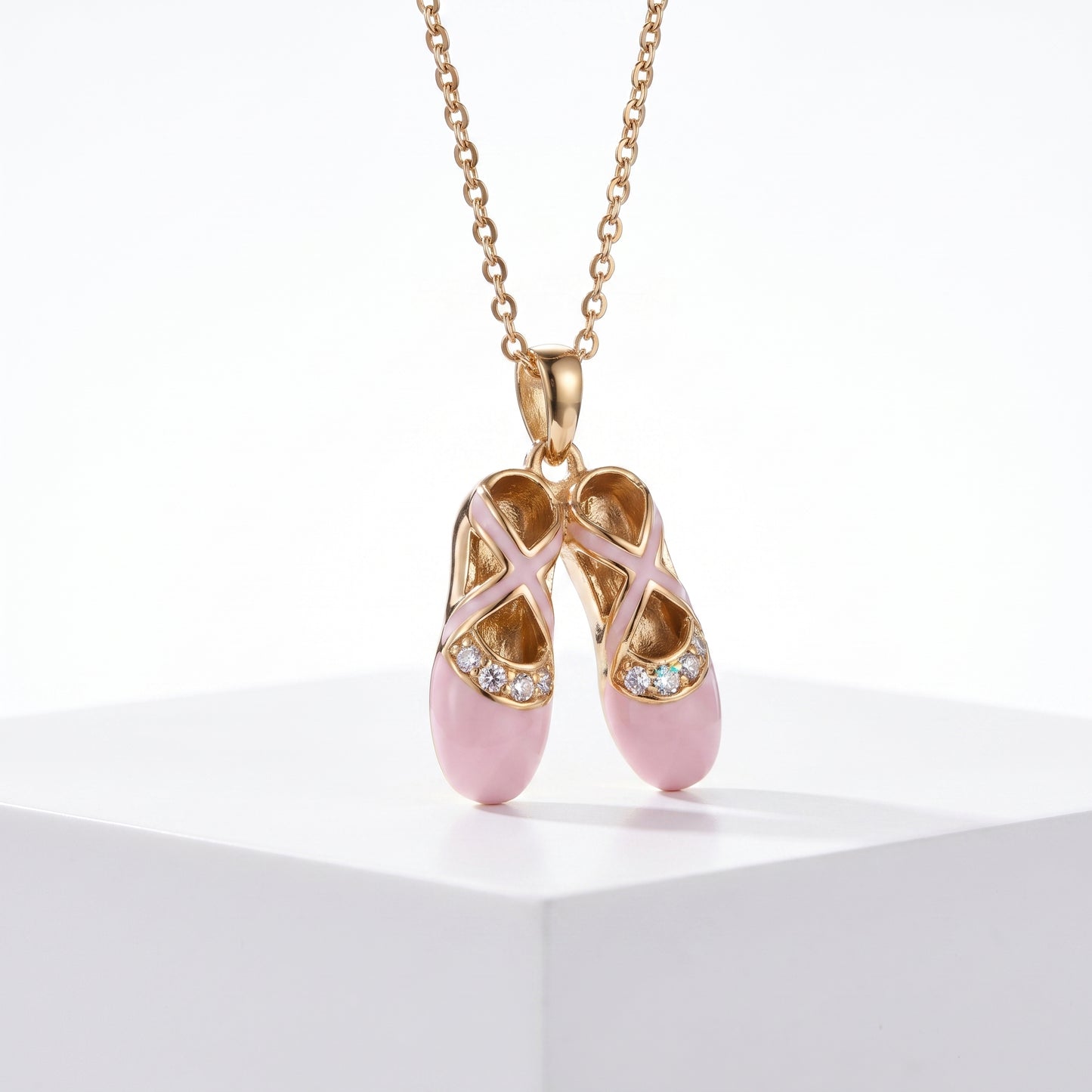 0.10ct Ballet Shoes Lab Grown Diamond Pendant Necklace