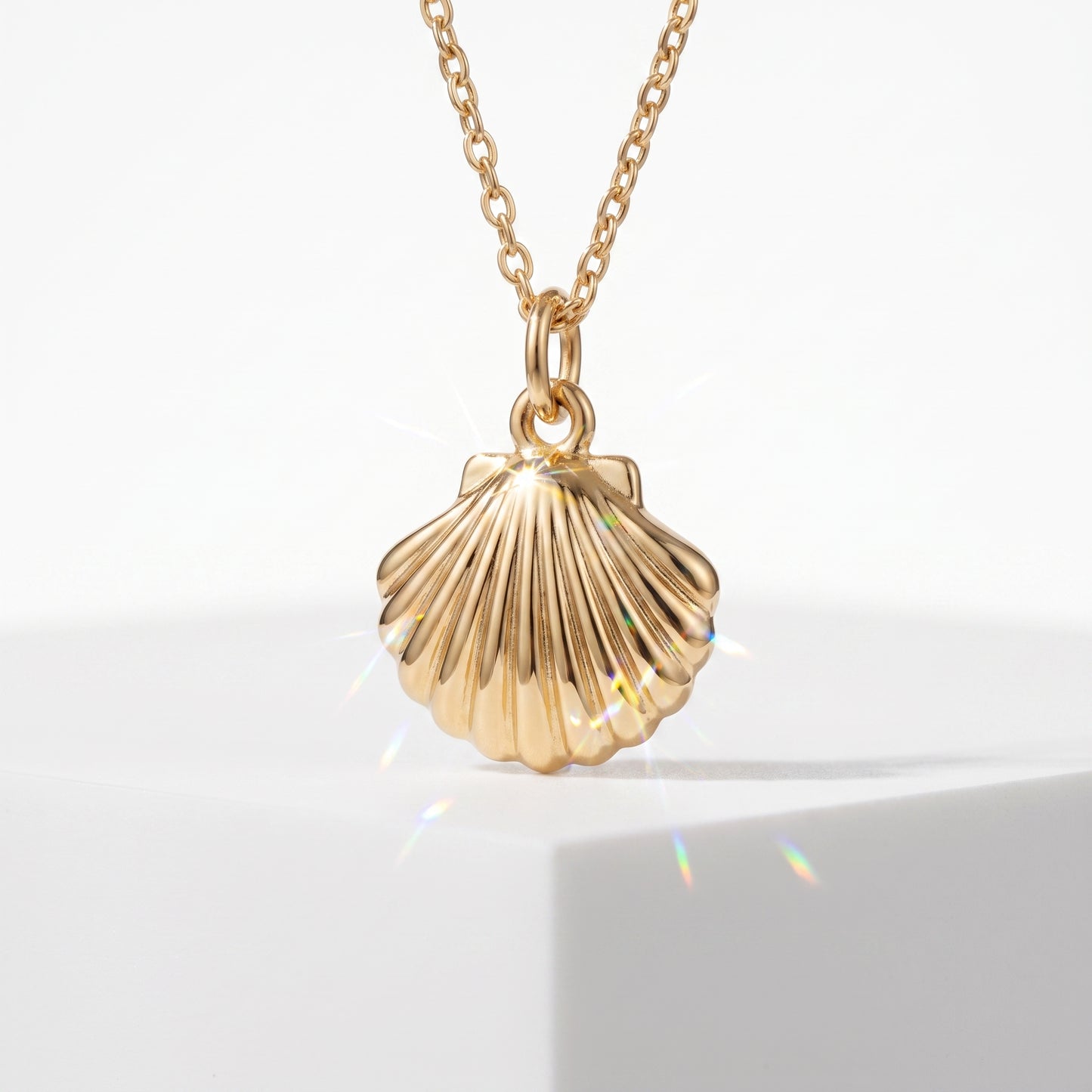 Seashell Pendant Necklace, 14K Gold Shell Necklace