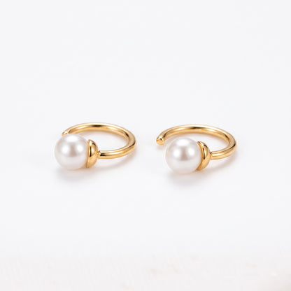 pearl heart hoop earrings​

