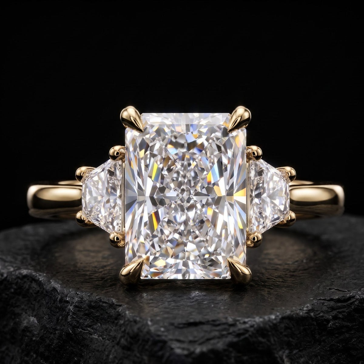 three stone diamond ring