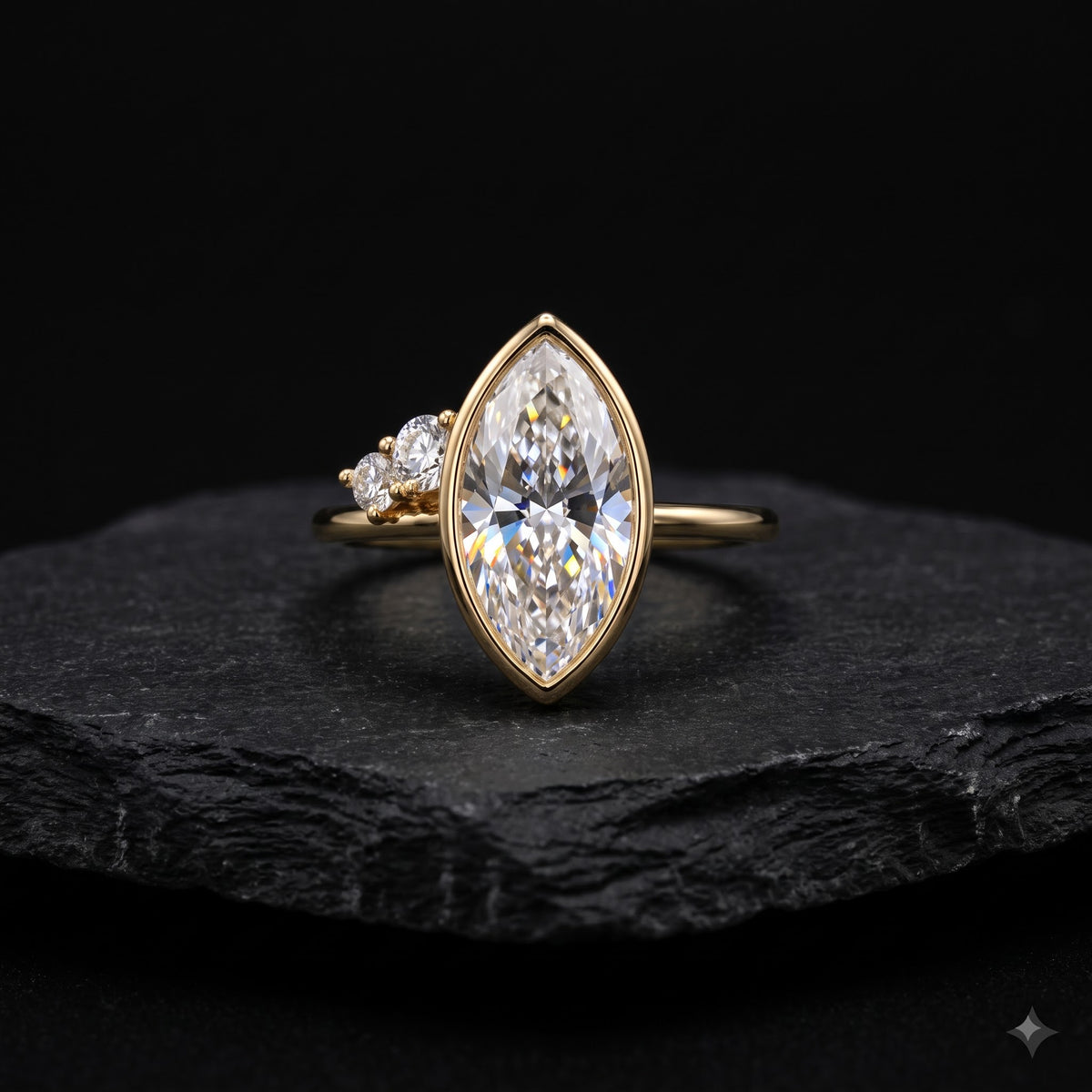 1.00 Ct Marquise Lab Grown Diamond Ring in 14K Gold | Amavida