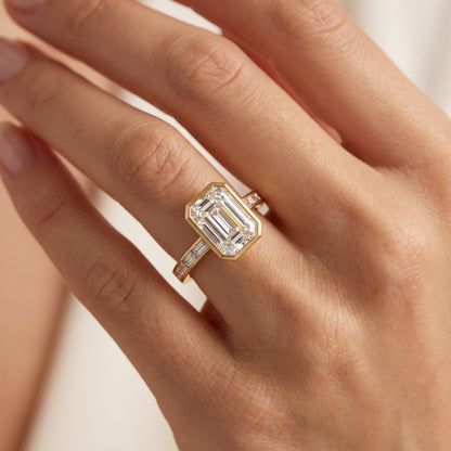 2.00ct Emerald cut Natural Diamond Solitaire Engagement Ring