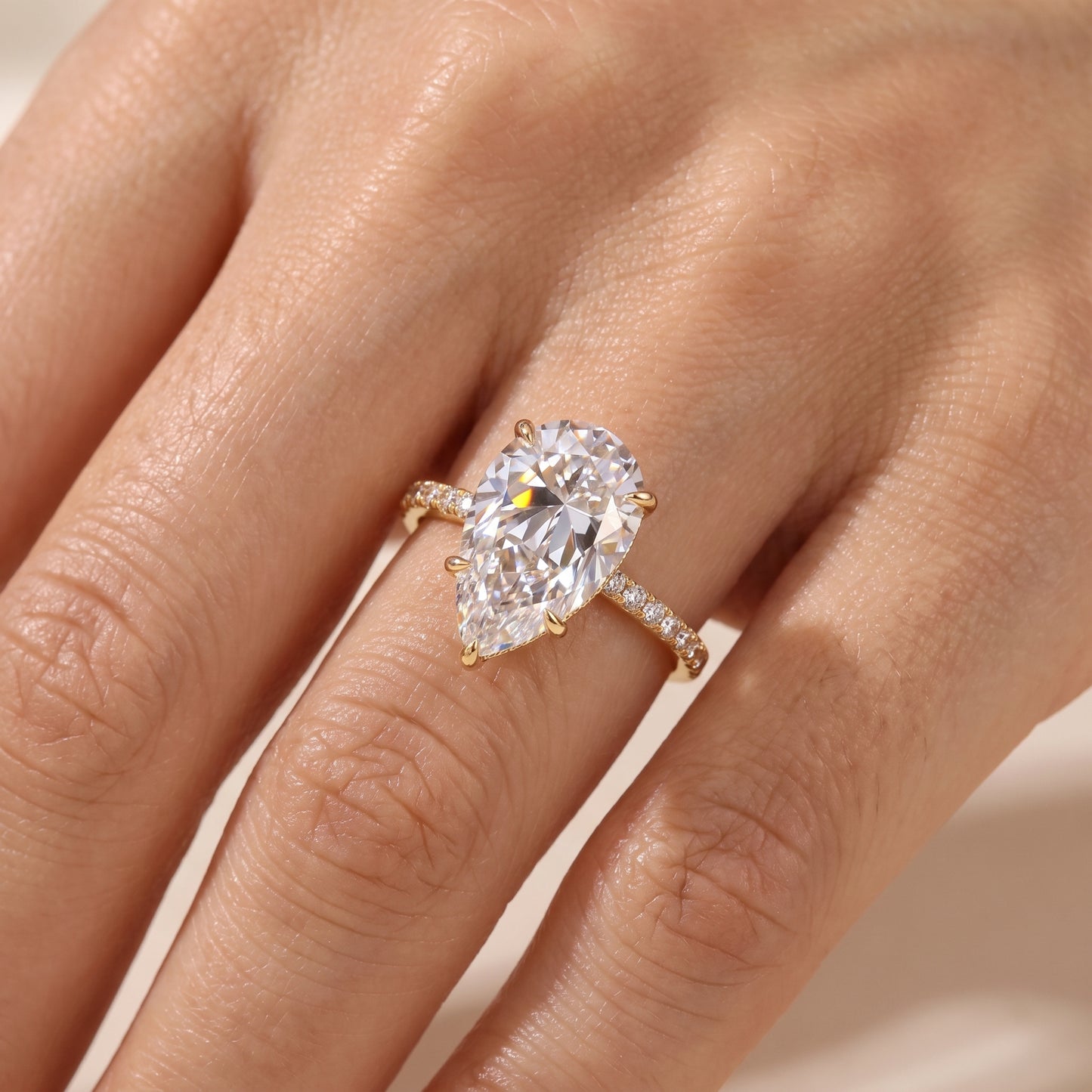 2.300 CT Pear Shape Natural Diamond Engagement Ring