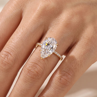 2.300 CT Pear Shape Natural Diamond Engagement Ring