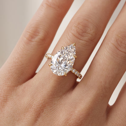 2.300 CT Pear Shape Natural Diamond Engagement Ring