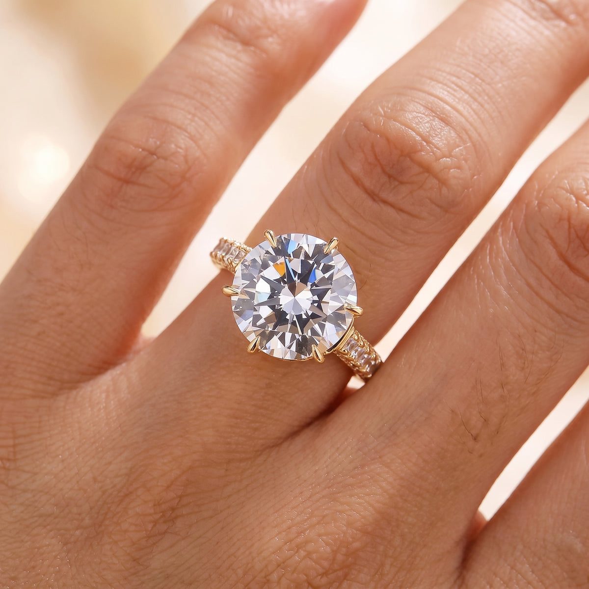 2.00ct Round Cut Paved Lab-Grown Engagement Ring