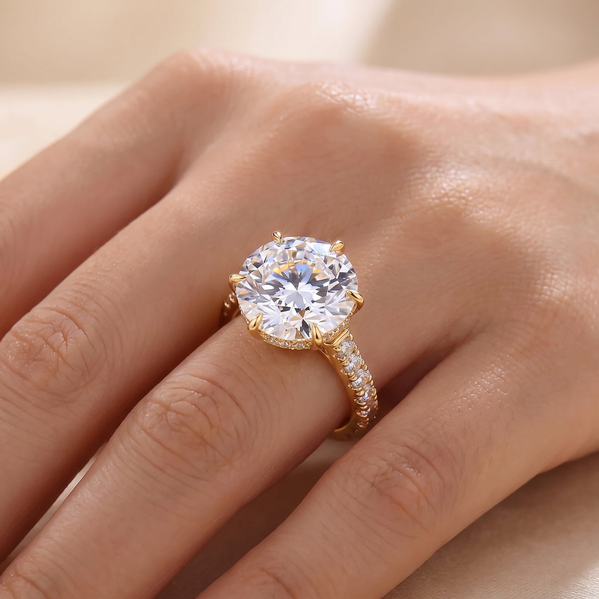 2.00ct Round Cut Paved Lab-Grown Engagement Ring