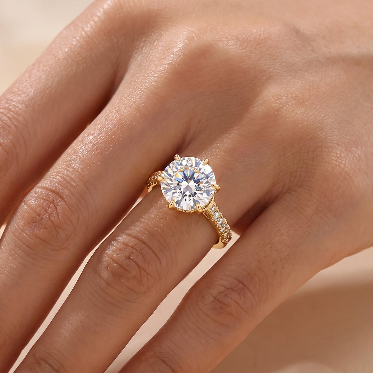 2.00ct Round Cut Paved Lab-Grown Engagement Ring
