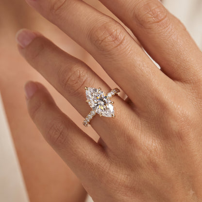 13x6.5 mm Marquise cut Lab-Grown engagement ring