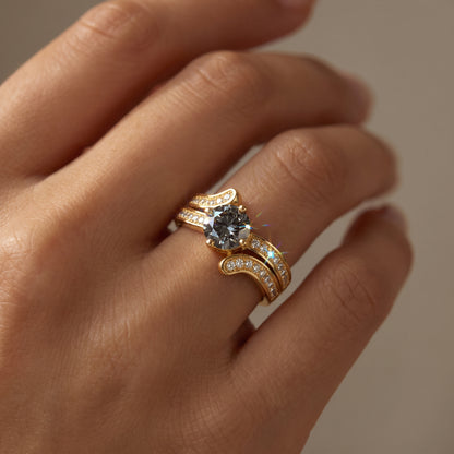 1.150ct Round Cut Lab Grown Black Diamond Engagement Ring