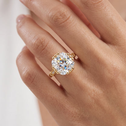 3.600ct Cushion Cut Lab Grown Diamond Solitaire Engagement Ring