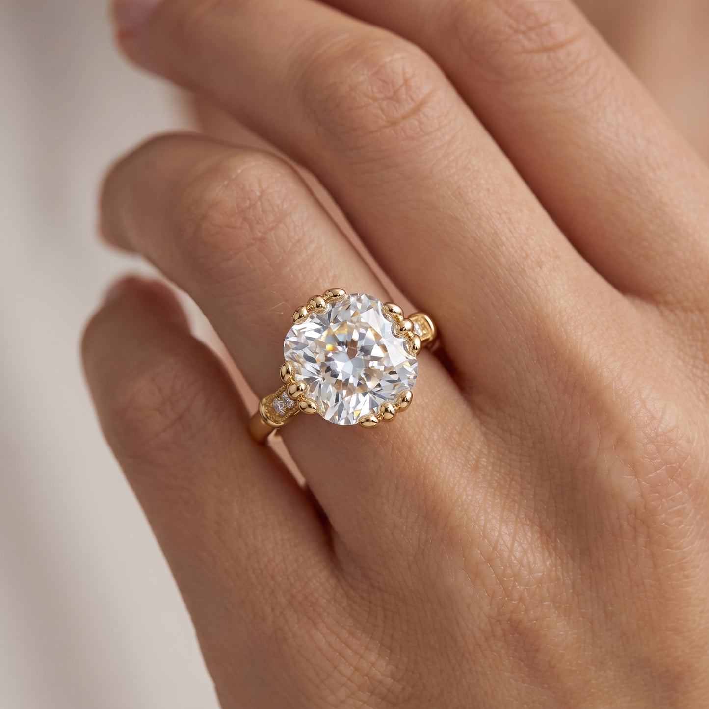 3.600ct Cushion Cut Lab Grown Diamond Solitaire Engagement Ring