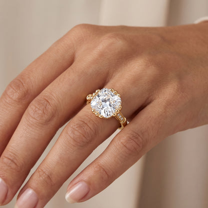 3.600ct Cushion Cut Lab Grown Diamond Solitaire Engagement Ring