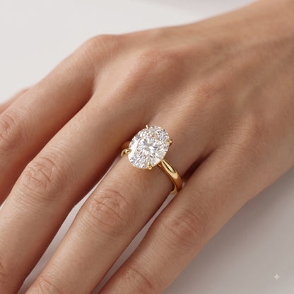 1.00CT Oval Cut Lab Grown Diamond Solitaire Engagement Ring
