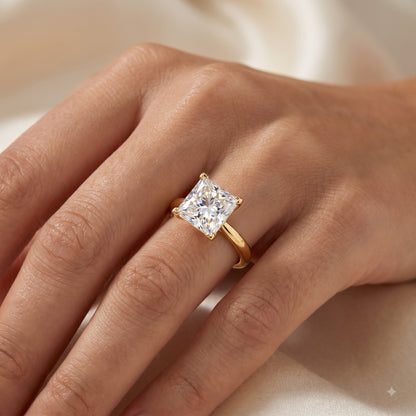 1.00CT Princess Cut Lab Grown Diamond Engagement Ring