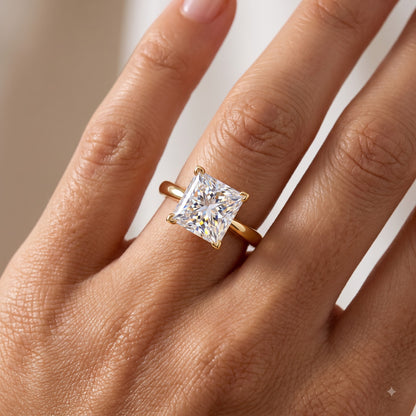 1.00CT Princess Cut Lab Grown Diamond Engagement Ring