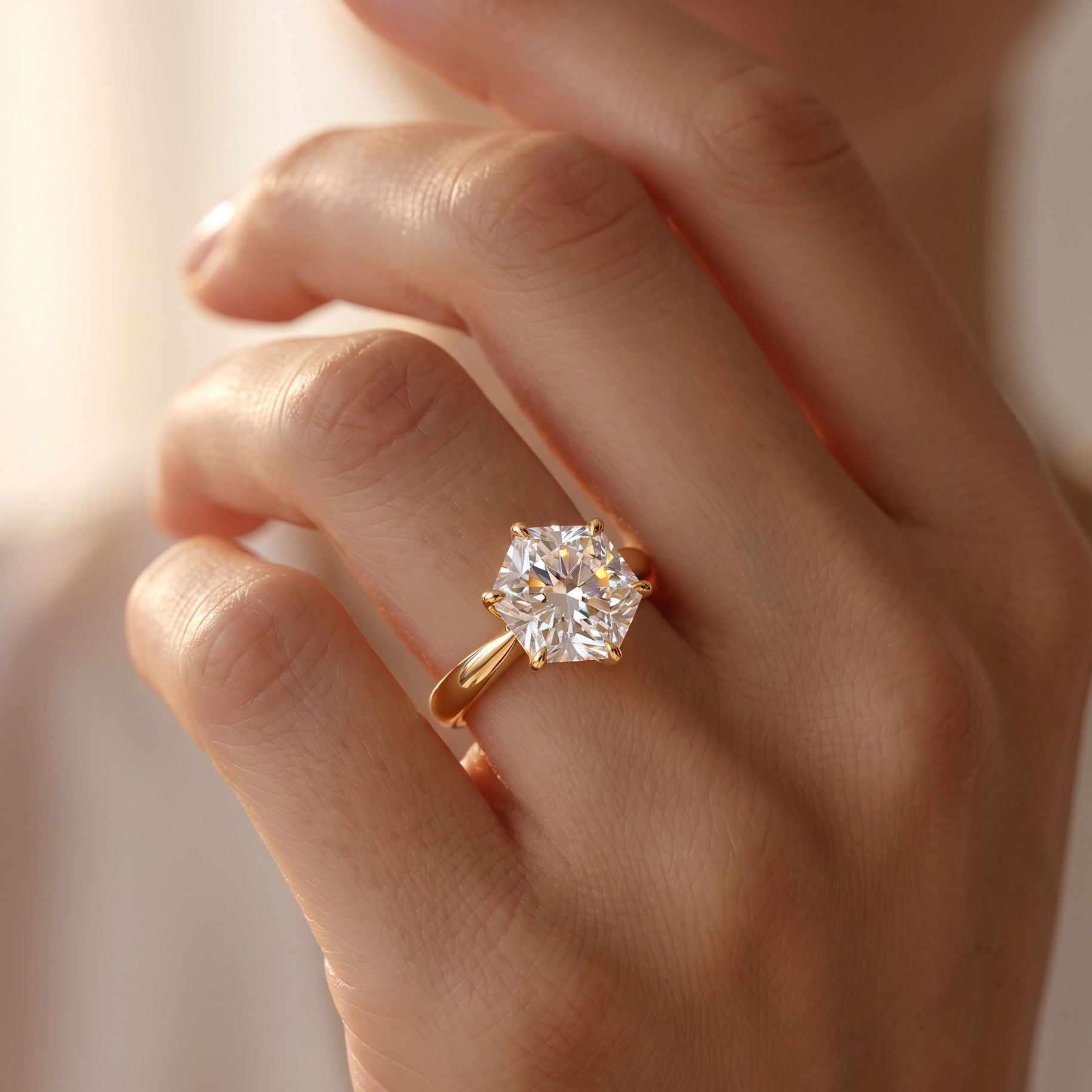 elongated hexagon diamond ring​

