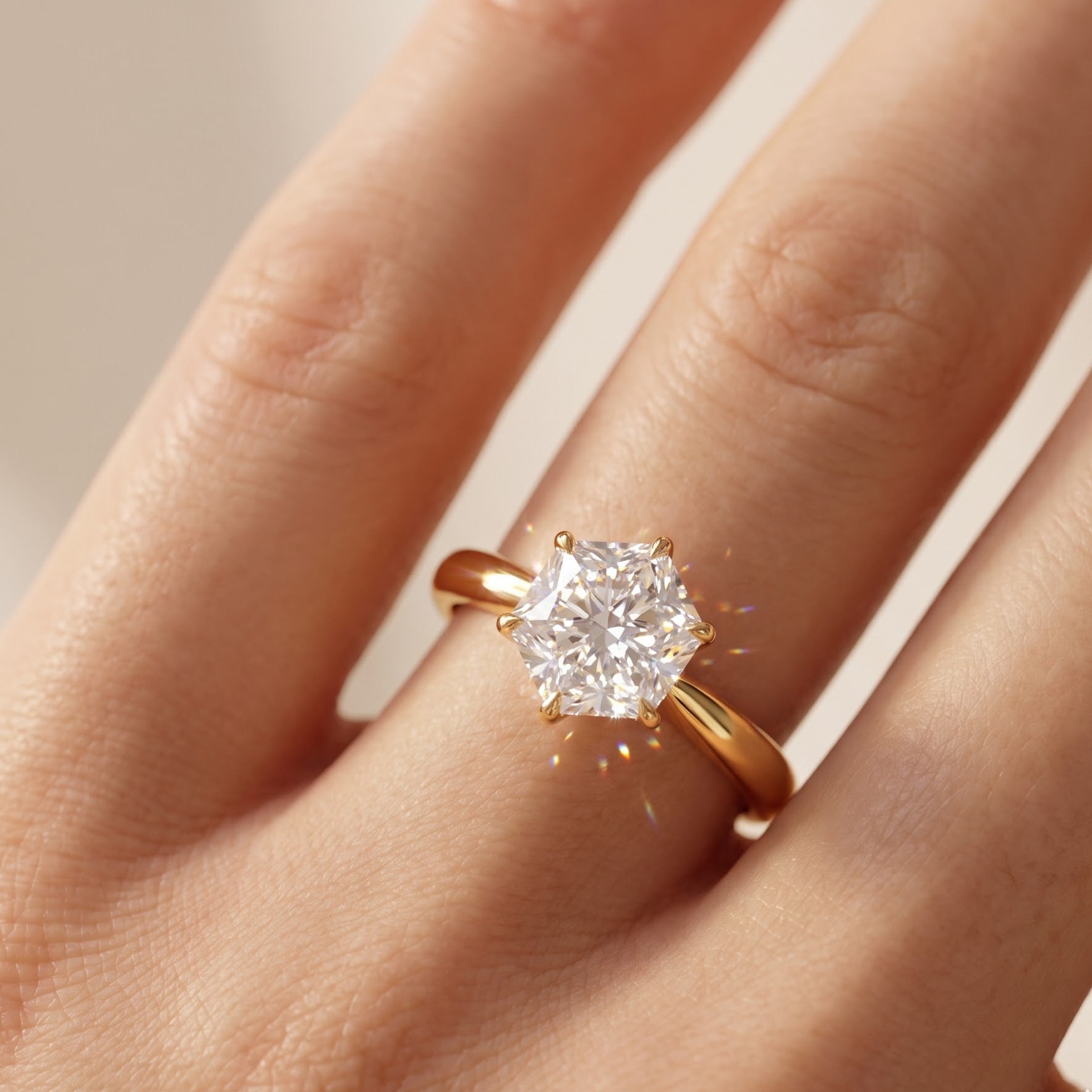 hexagon engagement ring​

