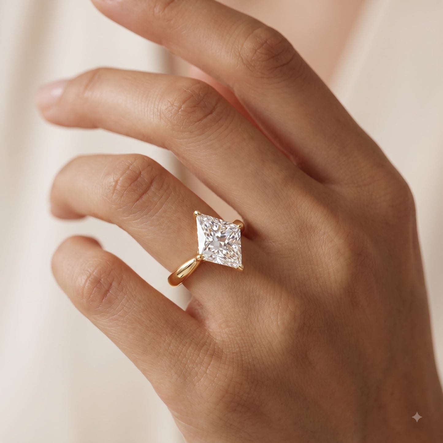 1.00CT Kite Cut Lab Grown Diamond Engagement Ring